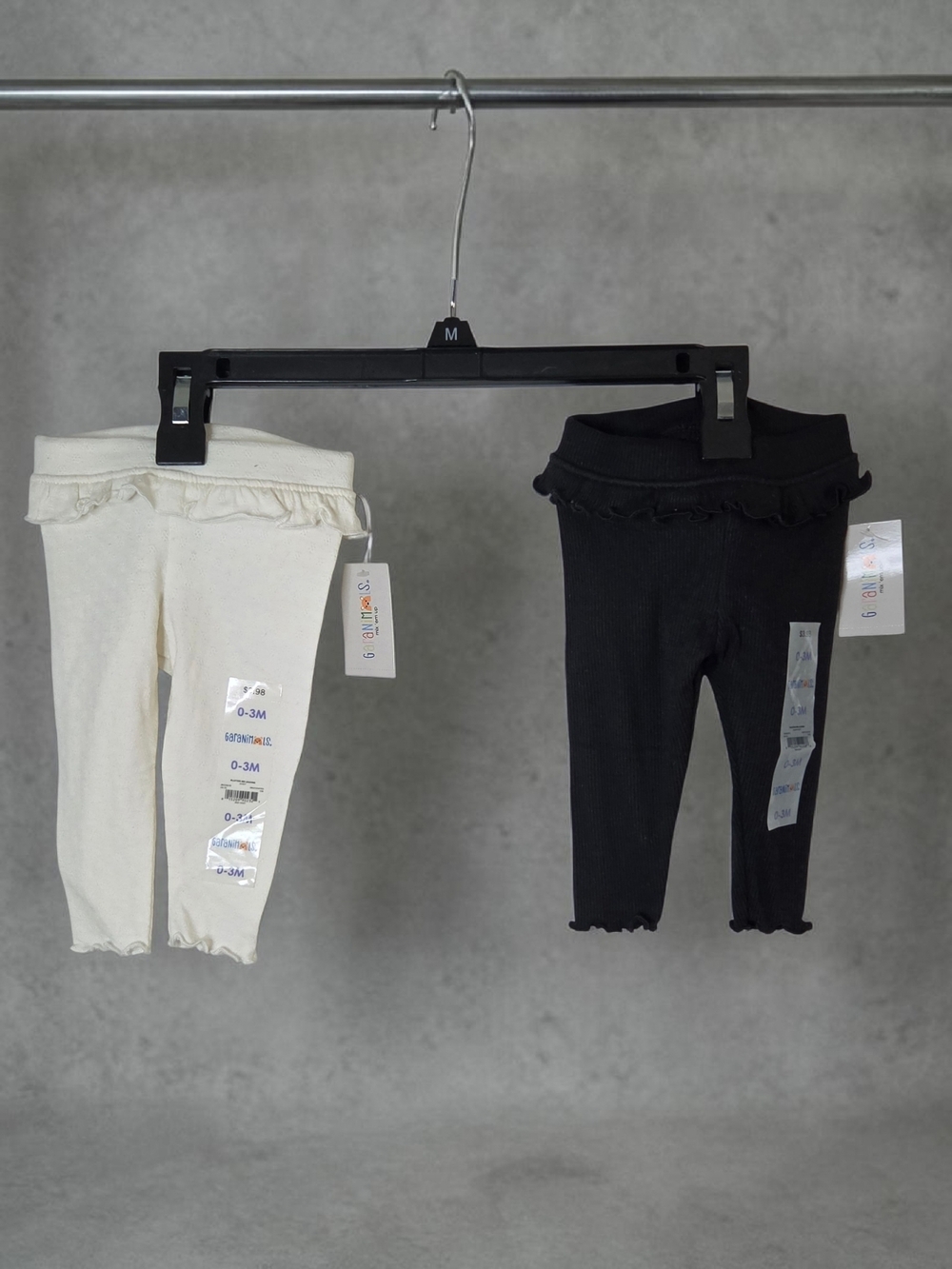 2 Pair Garanimals Ruffle Waist Leggings For 1 Shipping Fee - Black & Cream ♡